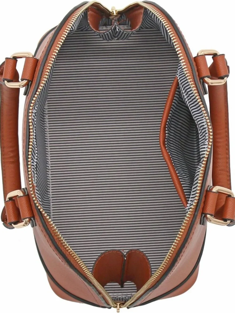 Chic Zip-Around Saffiano Dome Satchel Bag | Stylish & Versatile Handbag